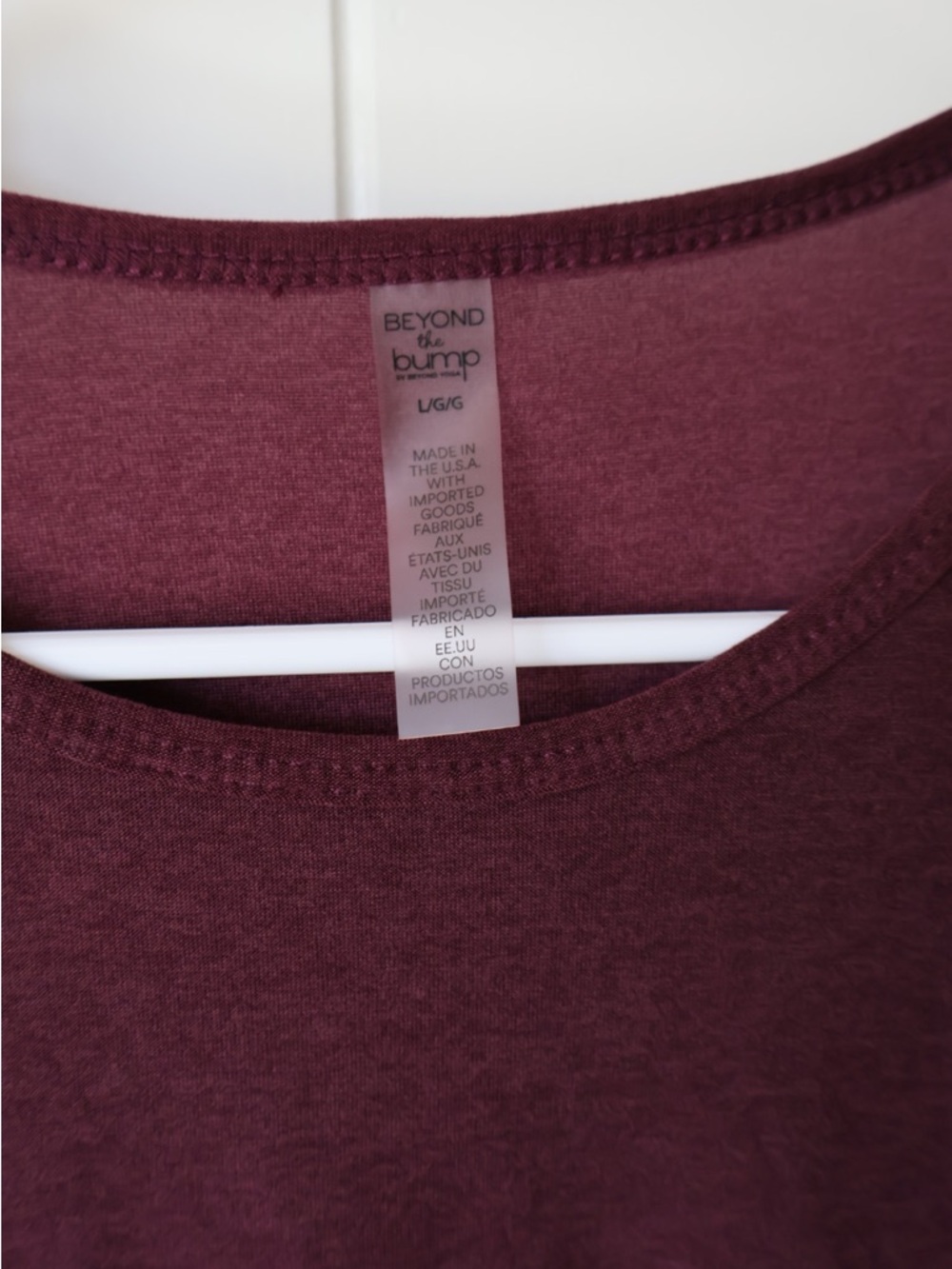 Beyond the Bump Long Sleeve Crewneck Top - Burgundy Wine - Picture 2 of 5